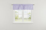 Poplin Gingham Checkered Window Valance 58" Wide - Lavender