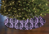 Poplin Damask Floral Tree Skirt Christmas Decoration 58" Round Skirt