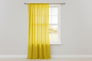 Solid Poplin Window Curtain or Photography Backdrop 58" Wide - Lemon Yellow