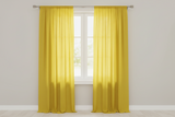 Solid Poplin Window Curtain or Photography Backdrop 58" Wide - Lemon Yellow