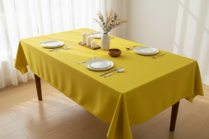 Polyester Poplin Gaberdine Durable Tablecloth Solid - Lemon Yellow