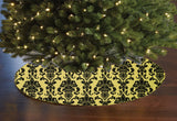 Poplin Damask Floral Tree Skirt Christmas Decoration 58" Round Skirt
