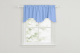 Poplin Solid Scalloped Wave Window Valance 58" Wide / 20" Tall