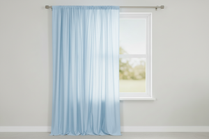 Solid Poplin Window Curtain or Photography Backdrop 58" Wide - Light Blue