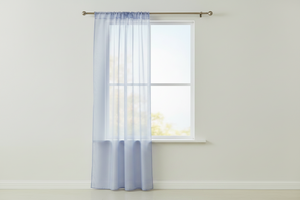 Sheer Tinted Organza Solid Single Curtain Panel 58 Inch Wide - Light Blue