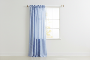 Cotton 1/8th Inch Small Gingham Checkered Curtain 58 Inch Wide - Light Blue