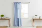 Cotton 1/8th Inch Small Gingham Checkered Curtain 58 Inch Wide - Light Blue