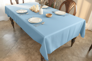 Polyester Poplin Gaberdine Durable Tablecloth Solid - Light Blue