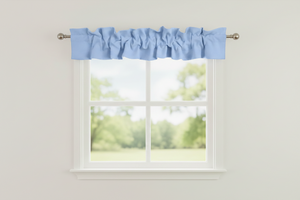 Solid Poplin Curtain Valance Sleeve Topper - Light Blue