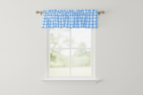 Cotton Gingham Checkered Window Valance 58" Wide - Light Blue