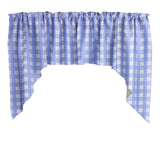 Poplin Tavern Gingham Checkered Swag Window Valance 58" Wide / 36" Tall