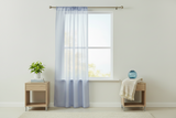 Sheer Tinted Organza Solid Single Curtain Panel 58 Inch Wide - Light Blue
