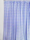 Cotton Gingham Checkered Curtain 58 Inch Wide - Light Blue