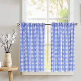 Poplin Tavern Gingham Checkered Café Tier Curtains Window Treatment Kitchen Home Décor