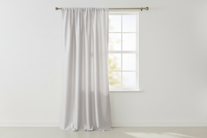Faux Silk Solid Dupioni Window Curtain 56 Inch Wide - Light Silver