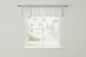 Faux Silk Dupioni Window Valance 56 Inch Wide - Light Silver