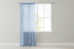 Cotton Curtain Floral Paisley Bandanna Print 58 Inch Wide - Light Blue