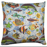Cotton Fish Aquarium Animal Print Decorative Throw Pillow/Sham Cushion Cover
