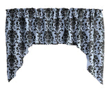 Poplin Damask Floral Swag Window Valance 58" Wide / 36" Tall