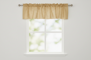 Faux Burlap Window Valance 58" Wide - Light Gold