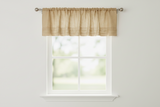 Faux Burlap Window Valance 58" Wide with Pleated Ruffles - Light Gold