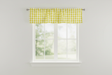 Poplin Gingham Checkered Window Valance 58" Wide - Light Yellow