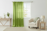 Shiny Satin Solid Single Curtain Panel Drapery 58 Inch Wide - Lime Green