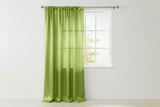 Shiny Satin Solid Single Curtain Panel Drapery 58 Inch Wide - Lime Green
