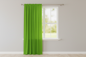 Solid Poplin Window Curtain or Photography Backdrop 58" Wide - Lime Green