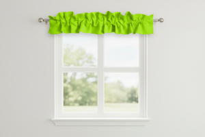 Solid Poplin Curtain Valance Sleeve Topper - Lime Green