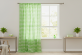 Cotton Gingham Checkered Curtain 58 Inch Wide - Lime Green