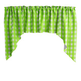 Poplin Tavern Gingham Checkered Swag Window Valance 58" Wide / 36" Tall