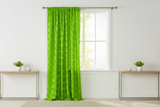 Satin Rosette 3D Pop up Flower Single Curtain Panel 54 Inch Wide - Lime Green