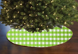 Poplin Tavern Gingham Checkered Floral Tree Skirt Christmas Decoration 58" Round Skirt