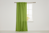 Faux Burlap Texture Polyester Solid Single Curtain Panel 58 Inch Wide - Lime Green