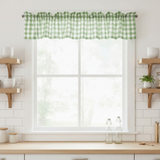 Cotton Gingham Checkered Window Valance 58" Wide - Lime Green