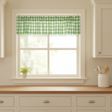 Cotton Gingham Checkered Window Valance 58" Wide - Lime Green