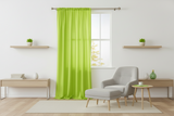 Faux Silk Solid Dupioni Window Curtain 56 Inch Wide - Lime Green