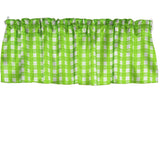 Poplin Tavern Gingham Checkered Polyester Window Valance 58" Wide