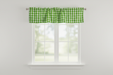 Poplin Gingham Checkered Window Valance 58" Wide - Lime Green