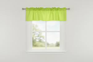 Faux Silk Dupioni Window Valance 56 Inch Wide - Lime Green