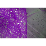 Silver Stars on Sheer Tinted Organza Fabric for Arts, Crafts, & Sewing