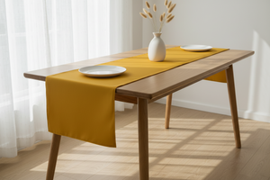Poplin Table Runner Solid - Marigold Yellow