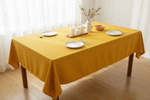 Polyester Poplin Gaberdine Durable Tablecloth Solid - Marigold Yellow