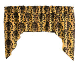 Poplin Damask Floral Swag Window Valance 58" Wide / 36" Tall