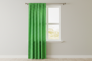 Cotton Curtain Polka Dots Print 58 Inch Wide / Mini Dots - White on Green