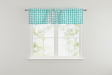 Poplin Gingham Checkered Window Valance 58" Wide - Aqua Mint
