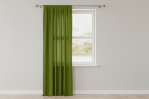 Solid Poplin Window Curtain or Photography Backdrop 58" Wide - Moss Green
