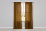Solid Poplin Window Curtain or Photography Backdrop 58" Wide - Mustard Dark Gold