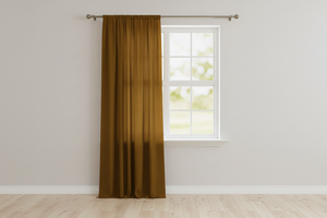 Solid Poplin Window Curtain or Photography Backdrop 58" Wide - Mustard Dark Gold